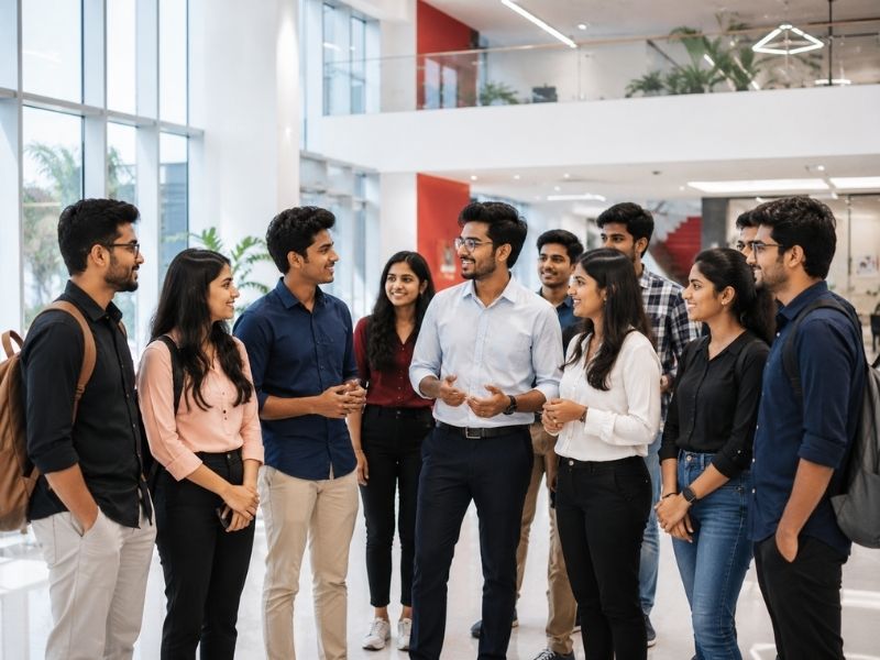 Indian students exploring AI, Data Science, Machine Learning, Python, and Generative AI programs at InnoNexus Mohali in a modern technology institute environment